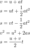 suvat equations